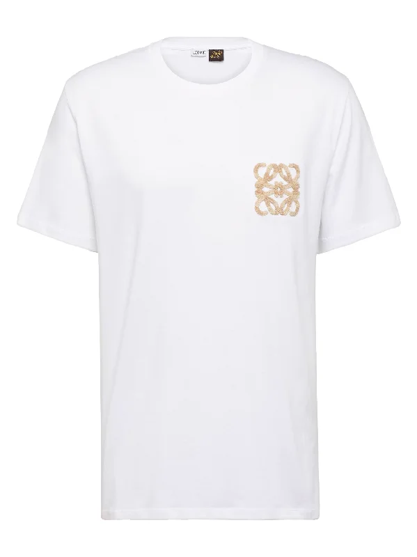 Loewe Paula's Ibiza Anagram Embroidered Logo T-Shirt in White