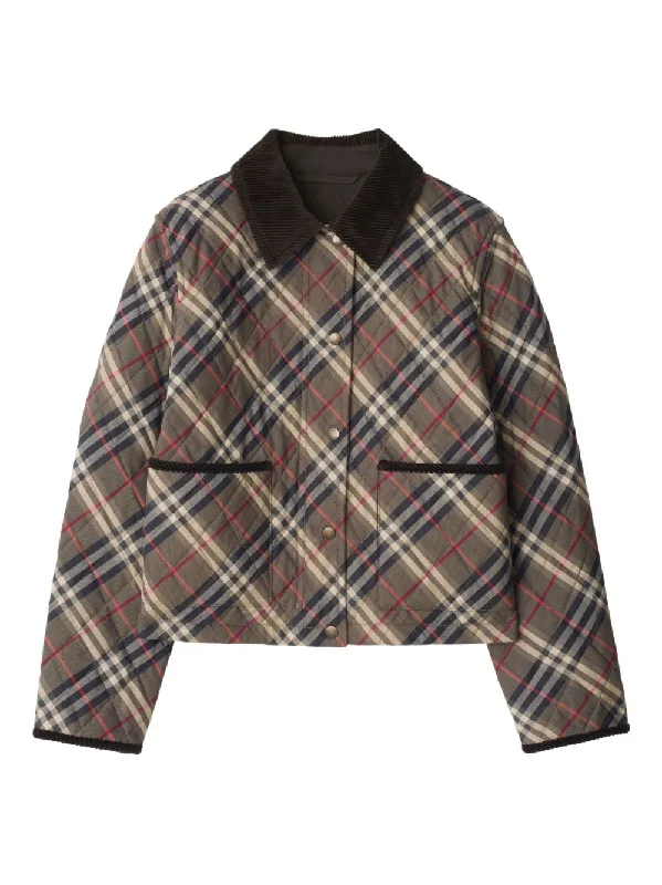 Burberry Cropped check quilted cotton jacket
