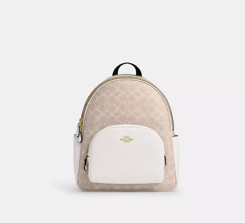 Coach Court Backpack In Signature Canvas Sand Chalk