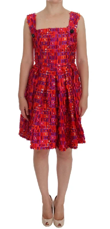 Dolce & Gabbana  Women's Orange Floral Printed Mini Dress