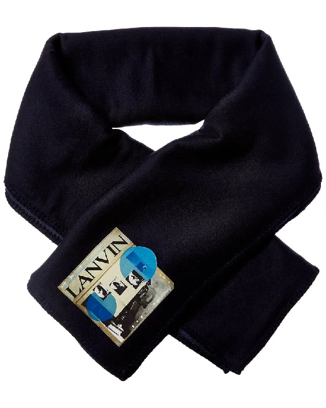 Lanvin Logo Wool & Silk-Blend Scarf