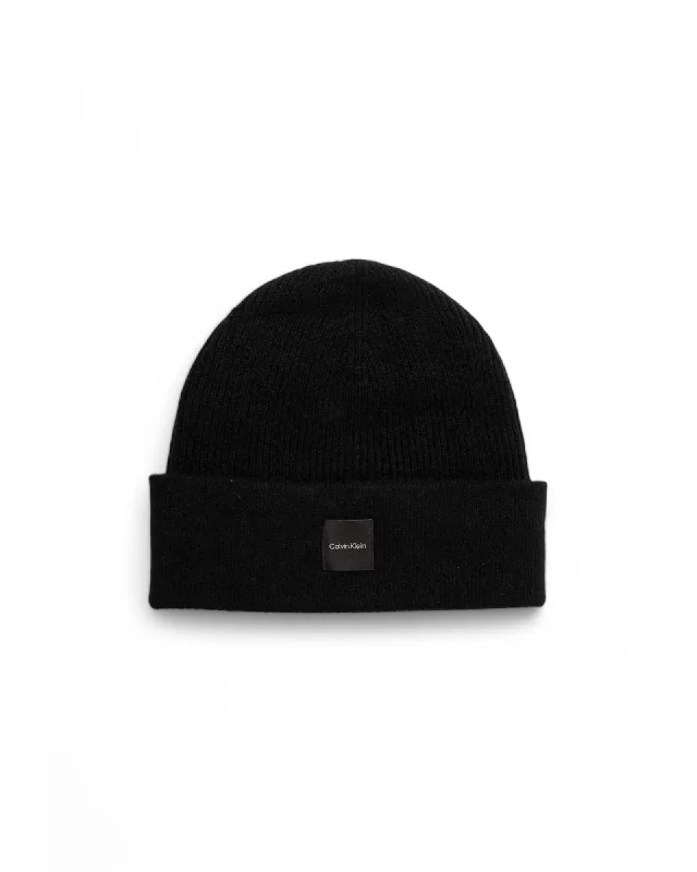 Calvin Klein Cashmere Cap with 100% Cashmere Composition Women Black Hats