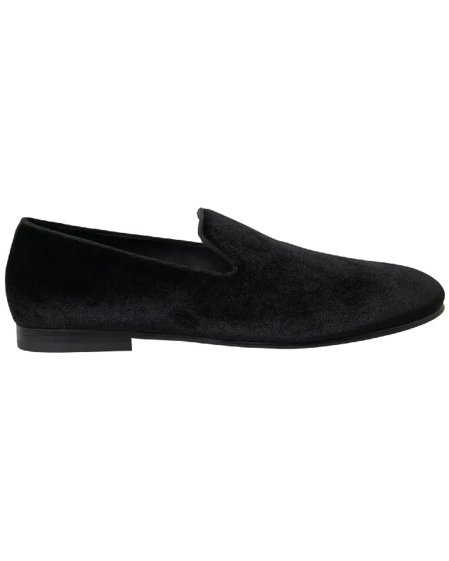 Dolce & Gabbana  Men's Black Velvet Loafers