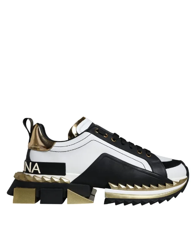Dolce & Gabbana Portofino Low Top Sneakers - White/Gold Men Multicolor