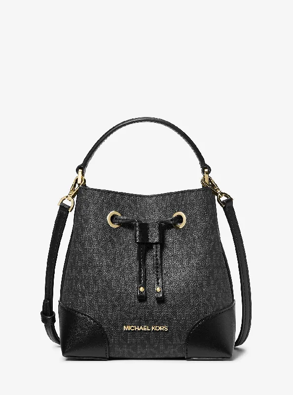 Michael Kors Mercer Small Logo Bucket Bag Black 