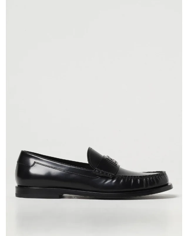 Dolce & Gabbana Leather Loafers Classic Design Men Black