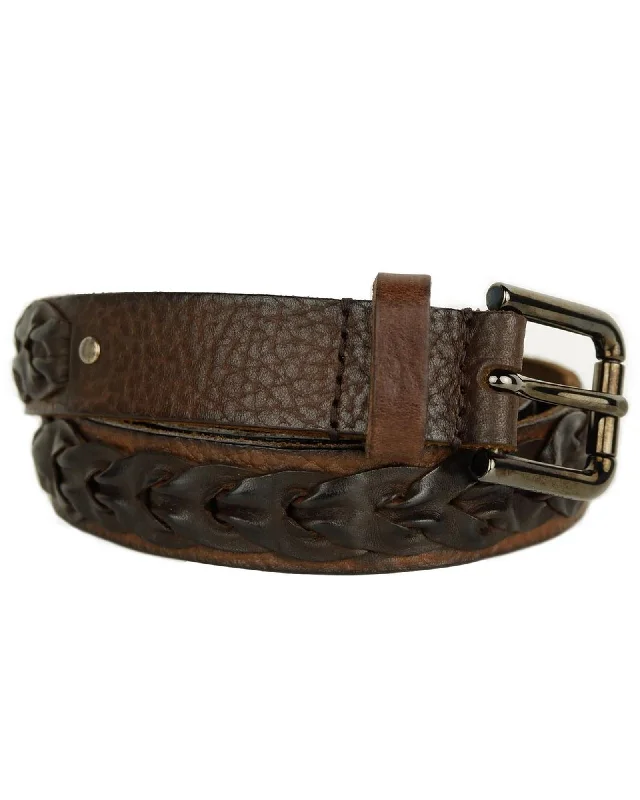 Dolce & Gabbana Braided Leather Belt Women Brown