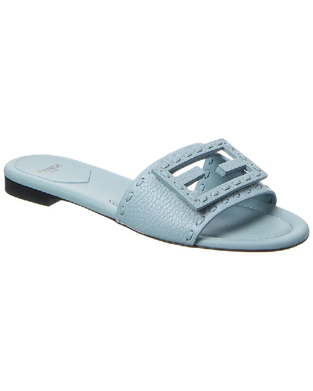 Fendi Ff Baguette Leather Sandal