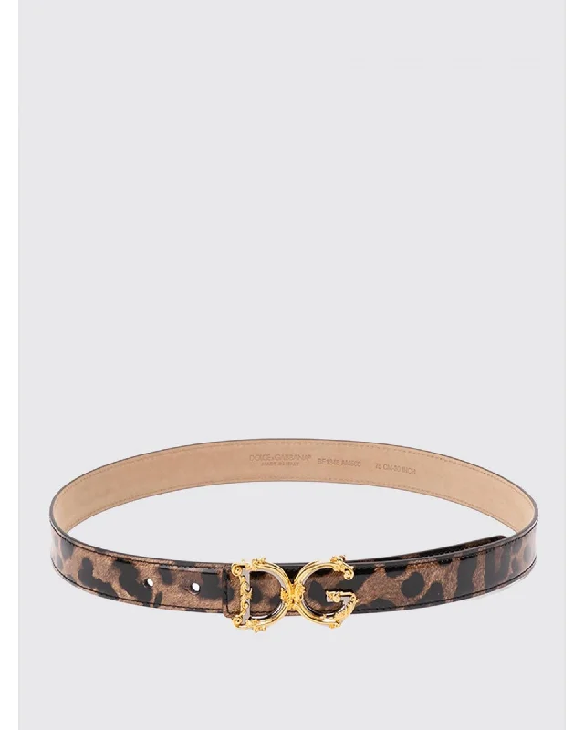 Dolce & Gabbana Leopard Print Belt with DG Buckle Women Savannah