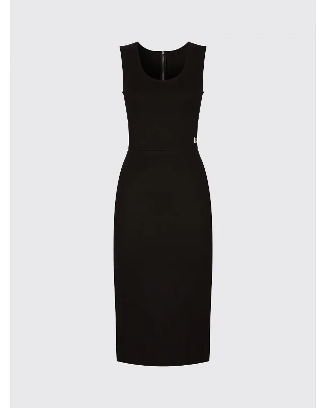 Dolce & Gabbana Sheath Dress Classic Style Women Black Dresses