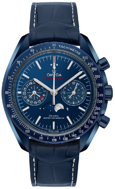 Omega Speedmaster Moonwatch Ceramic Blue Dial Men's Watch 304.93.44.52.03.001