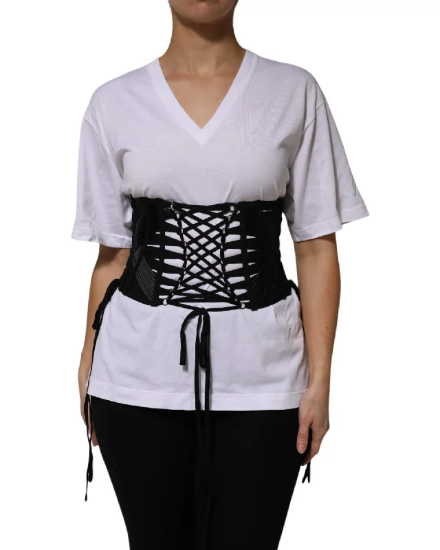 Dolce & Gabbana Lace Up Waist Belt Women Black