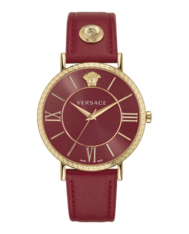 Versace Mens  Gold 42mm Strap Fashion Watch