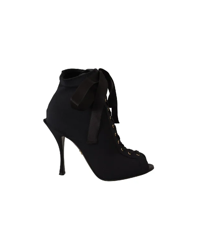 Dolce & Gabbana  Lace-Up Ankle Boots in Black