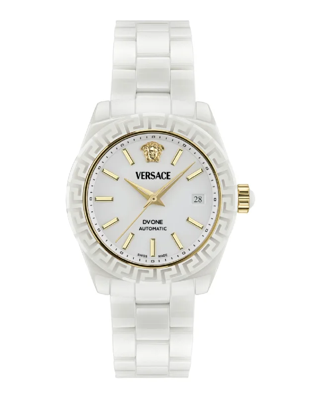 Versace Womens DV One White Ceramic 40mm Bracelet Fashion Watch