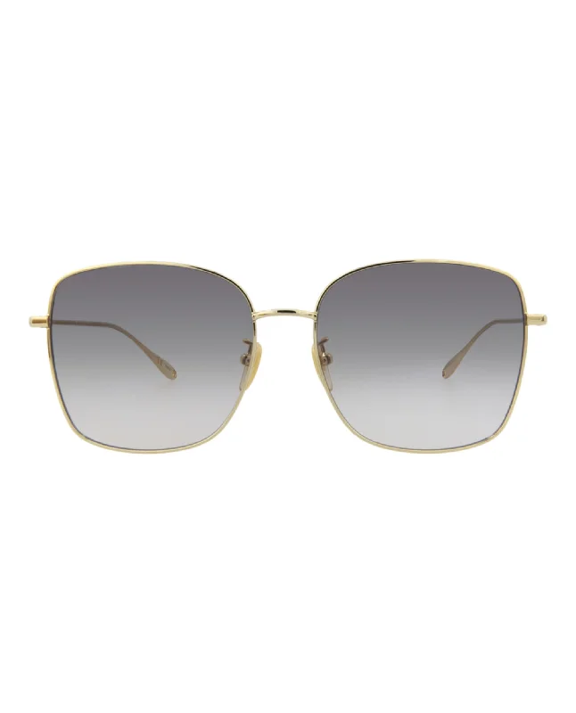 Gucci Womens Square/Rectangle Gold Gold Grey Fashion Designer Eyewear
