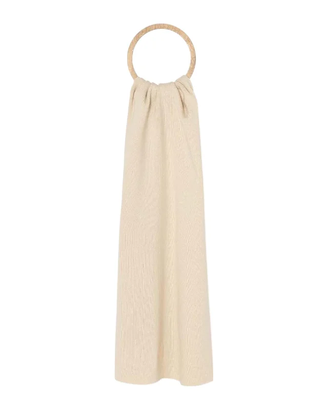 Calvin Klein Cashmere Scarf Soft Knit Women Beige Scarves & Shawls