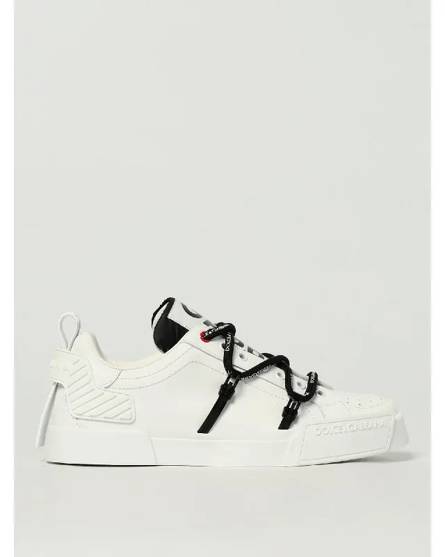 Dolce & Gabbana Portofino Leather Sneakers Men White 1