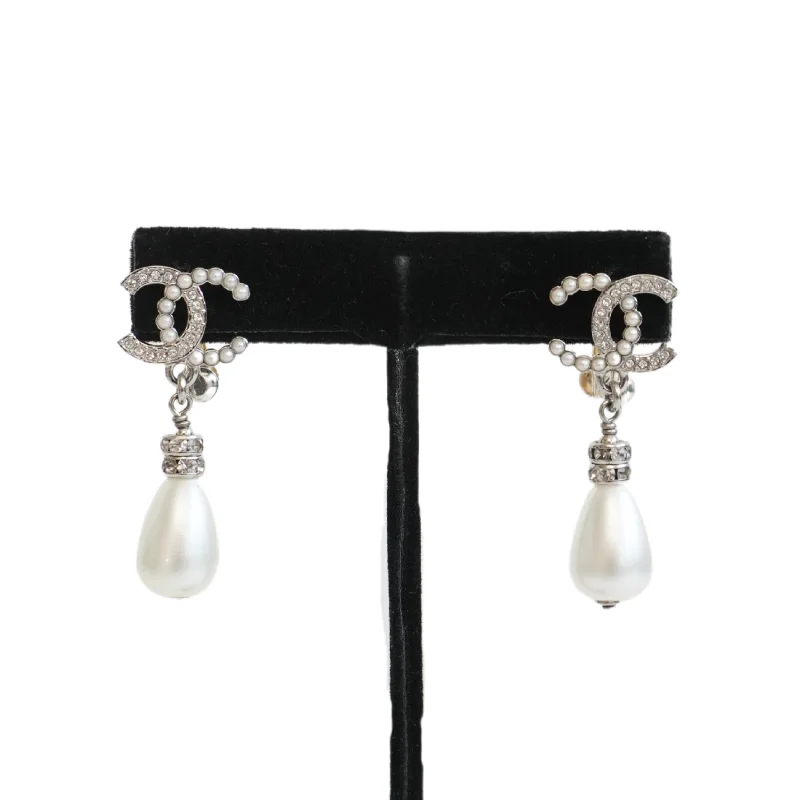 Chanel '24S' CC Pearl Drop Earrings