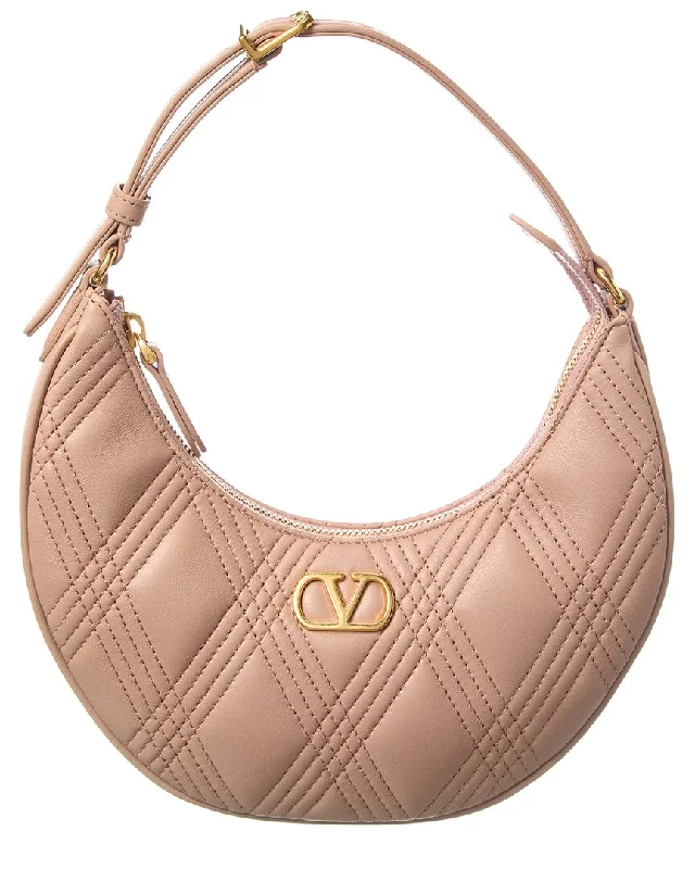 Valentino Vlogo Signature Leather Hobo Bag