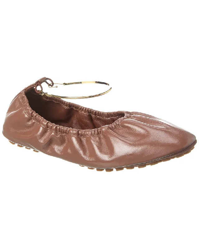Fendi Filo Leather Ballerina Flat