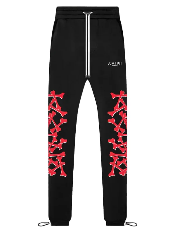 Amiri Tokyo Stacked Bones Printed Joggers in Black