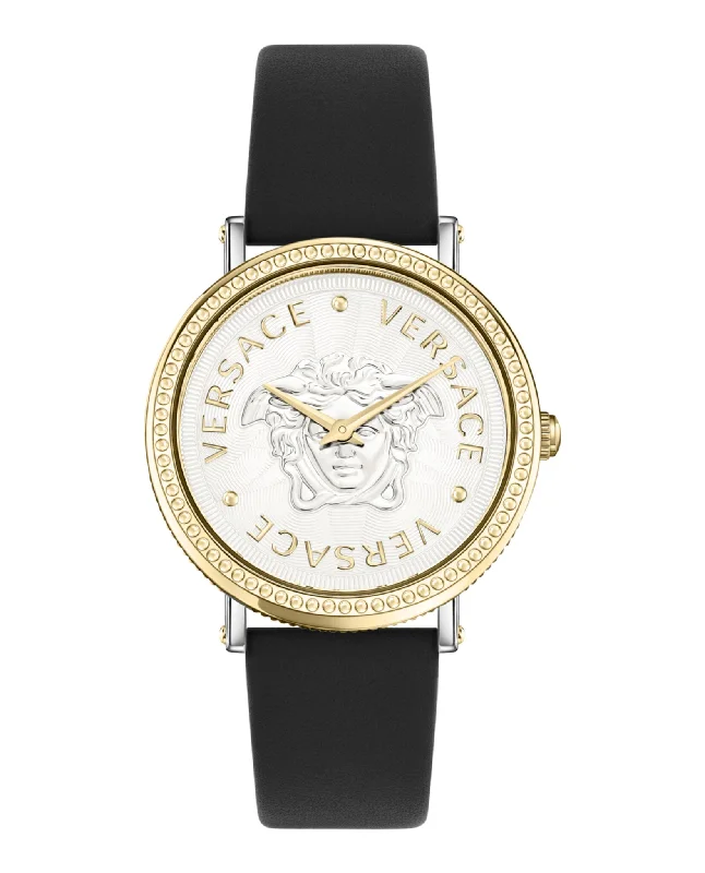 Versace Womens V-Dollar Two Tone 37mm Strap Fashion Watch