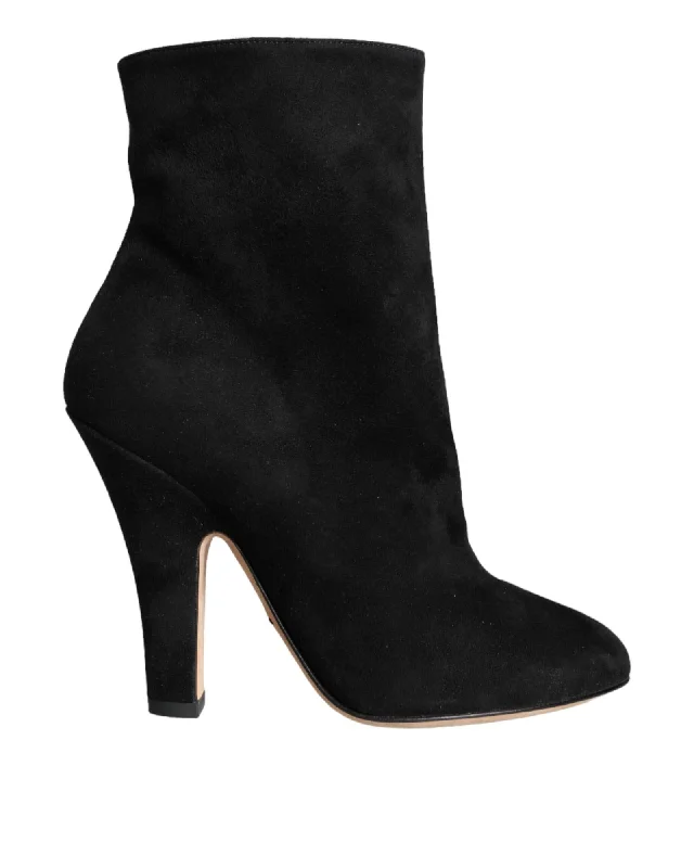 Dolce & Gabbana  Black Suede Ankle Boots