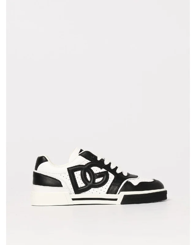 Dolce & Gabbana Leather Sneakers DG Logo Kids Black