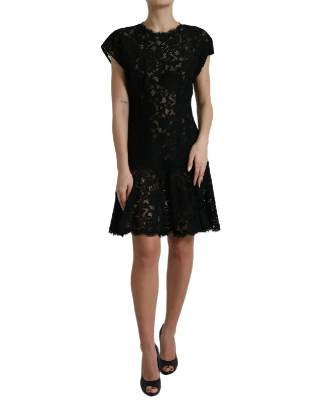 Dolce & Gabbana  Black Floral Lace Dress