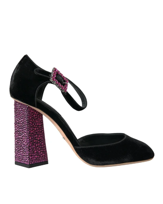Dolce & Gabbana  Crystal-Embellished Velvet Pumps