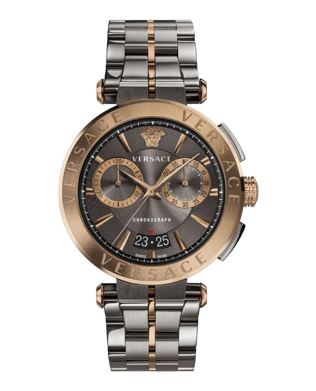 Versace Mens Aion Bronze 45mm Bracelet Fashion Watch