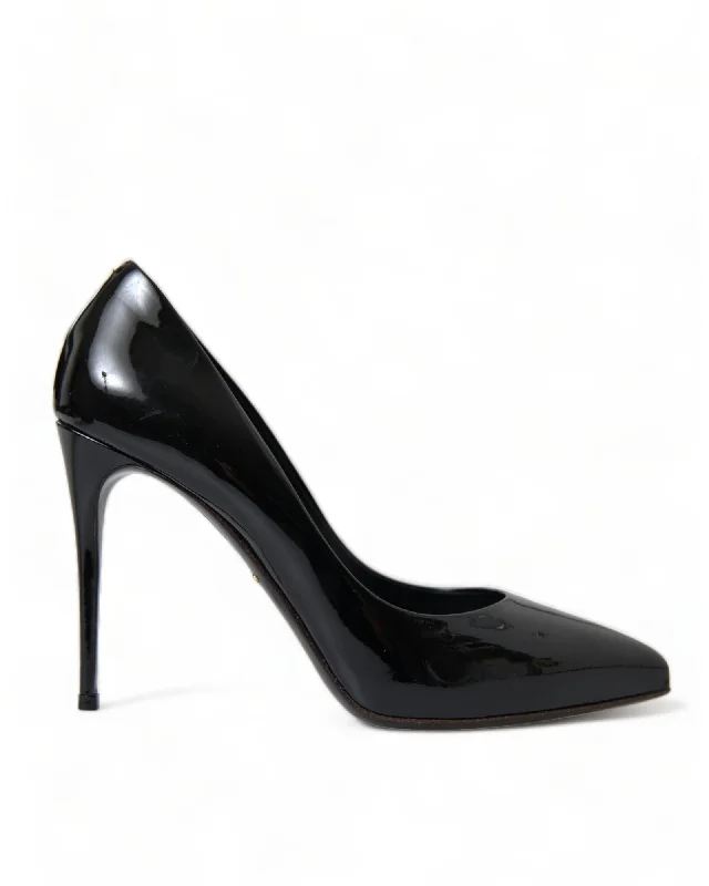 Dolce & Gabbana  Women's Black Patent Leather Pointed Toe Pumps