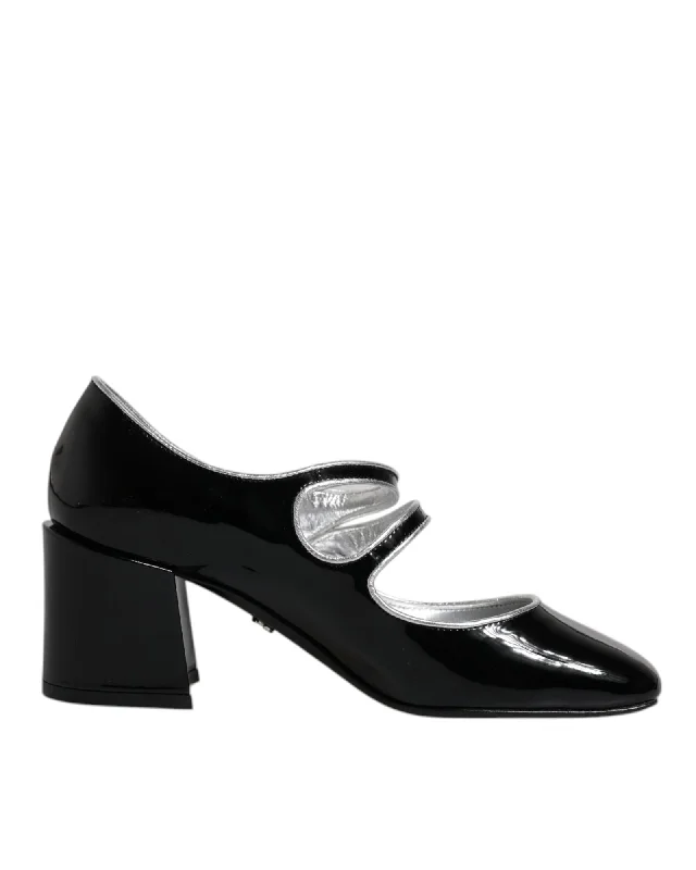 Dolce & Gabbana Patent Leather Crystal Mary Jane Pumps