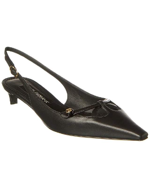 Dolce & Gabbana Dg Logo Leather Slingback Pump