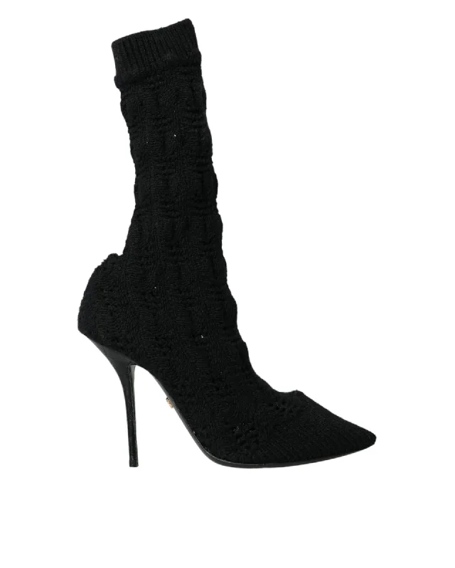Dolce & Gabbana  Knit Booties Black LA10724