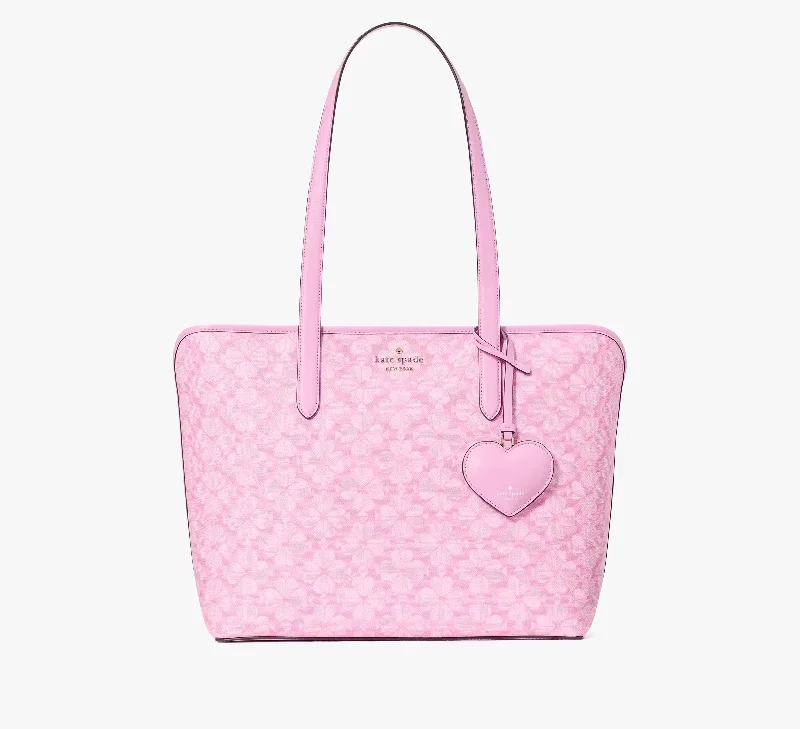 Spade Flower Large Tote With Heart Dangle Bag Parisian Rose Multi Kate Spade