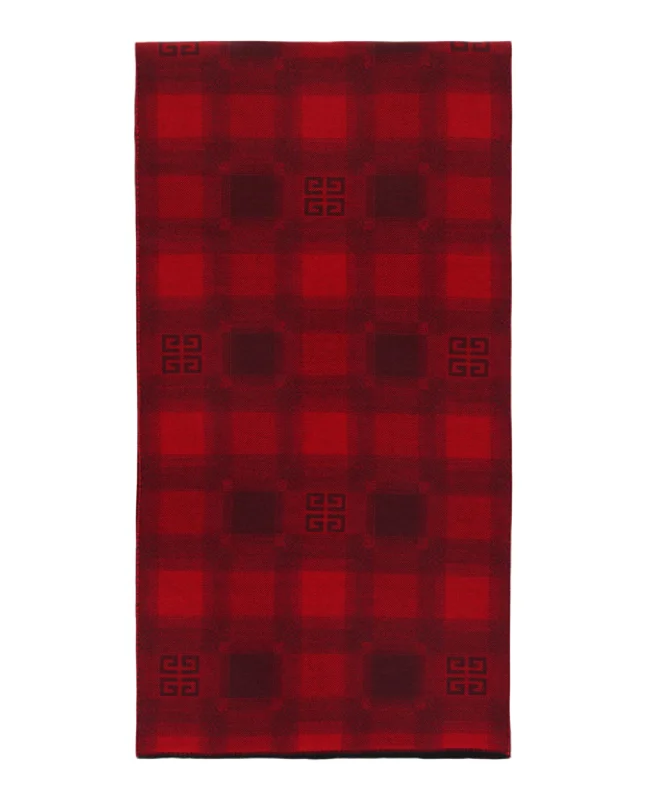Givenchy Unisex-Adult Plaid 4G Logo Scarf