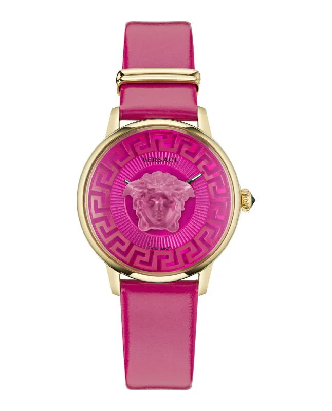 Versace Womens Medusa Alchemy IP Yellow Gold 38mm Strap Fashion Watch