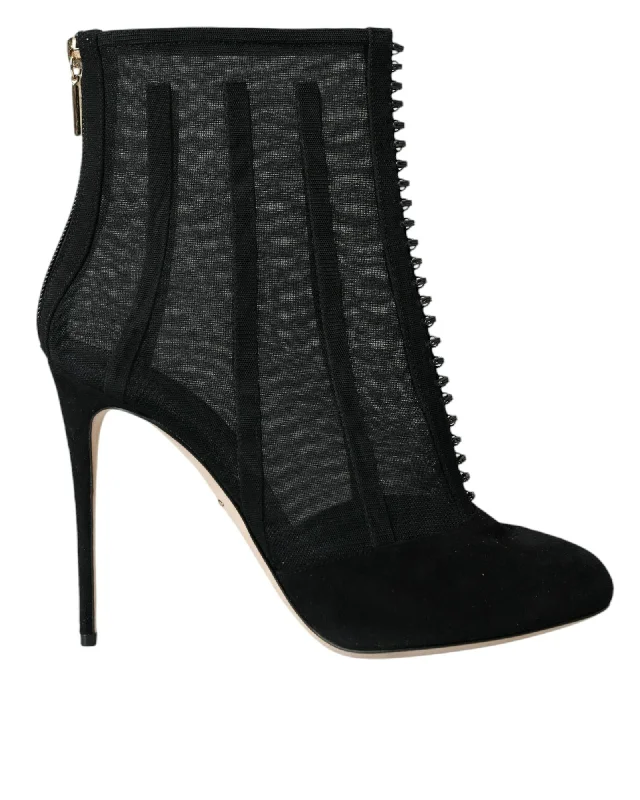 Dolce & Gabbana  Black Mesh Booties