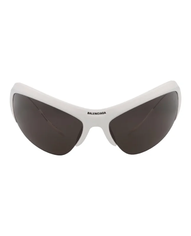 Balenciaga Unisex Shield/Wrap White Silver Grey Fashion Designer Eyewear