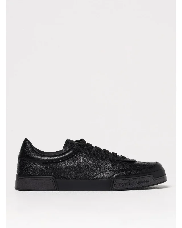 Dolce & Gabbana Leather Low Top Sneakers Men Black
