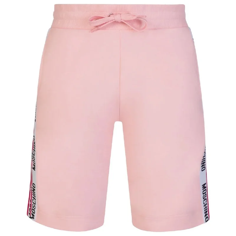 Moschino Logo Tape Track Pink Sweat Shorts