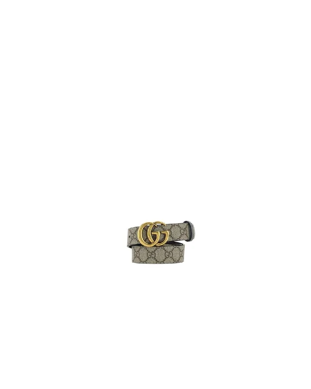 Gucci GG Marmont Supreme Canvas Belt Women Gray