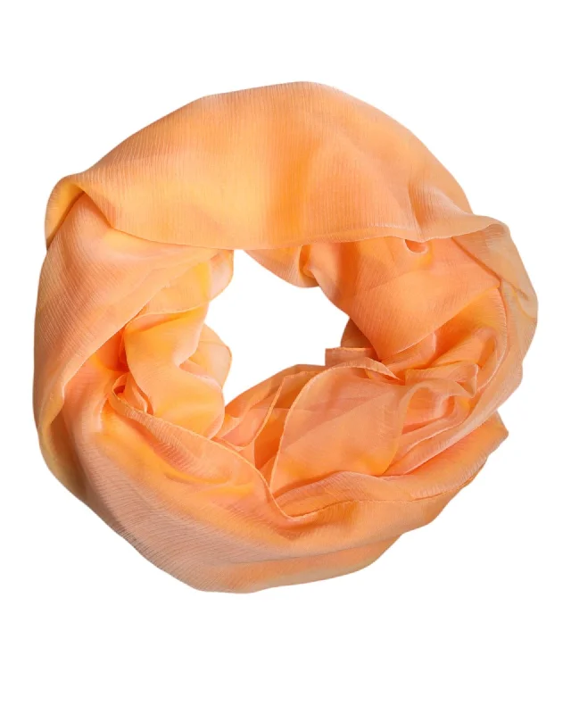 Dolce & Gabbana Silk Peach Scarf Women Orange Scarves