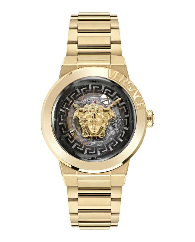 Versace Womens Medusa Infinite IP Yellow Gold 40mm Bracelet Fashion Watch