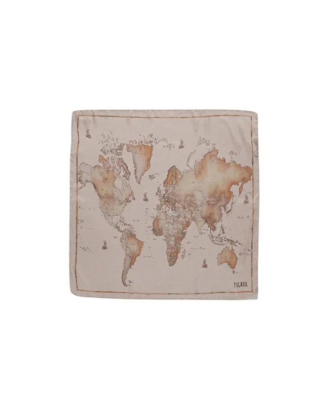 Alviero Martini Prima Classe World Map Silk Scarf Women Pink Scarves & Shawls