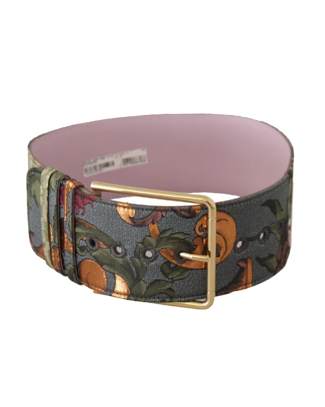 Dolce & Gabbana  Women's Floral Pattern Wide Belt - Multicolor