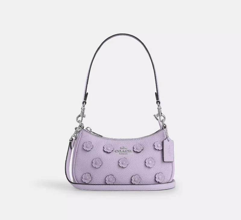 Coach Teri Mini Crossbody Bag With Floral Applique Lilac 