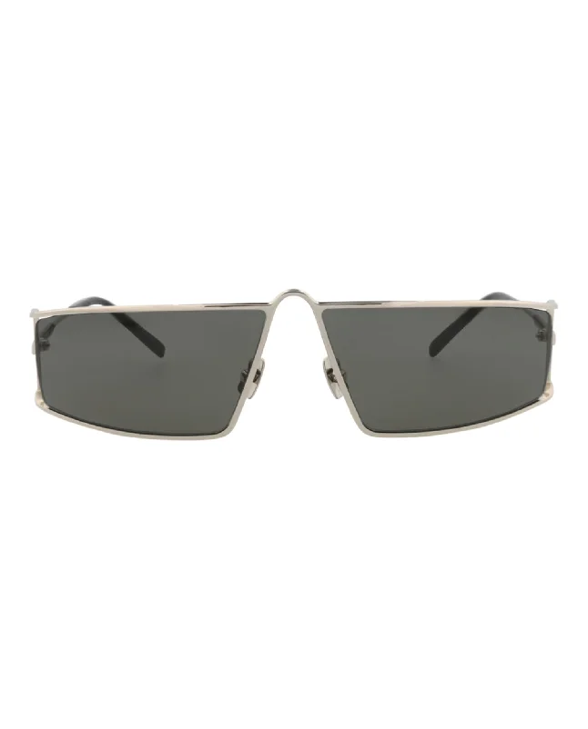 Saint Laurent Womens Square/Rectangle Silver Silver Grey Fashion Designer Eyewear